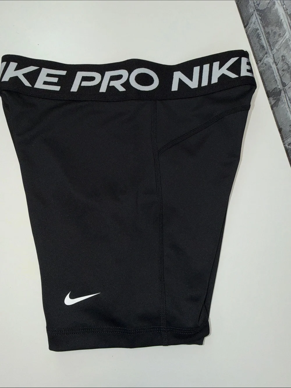 Nike‎ Pro Black Compression Shorts with White Swoosh